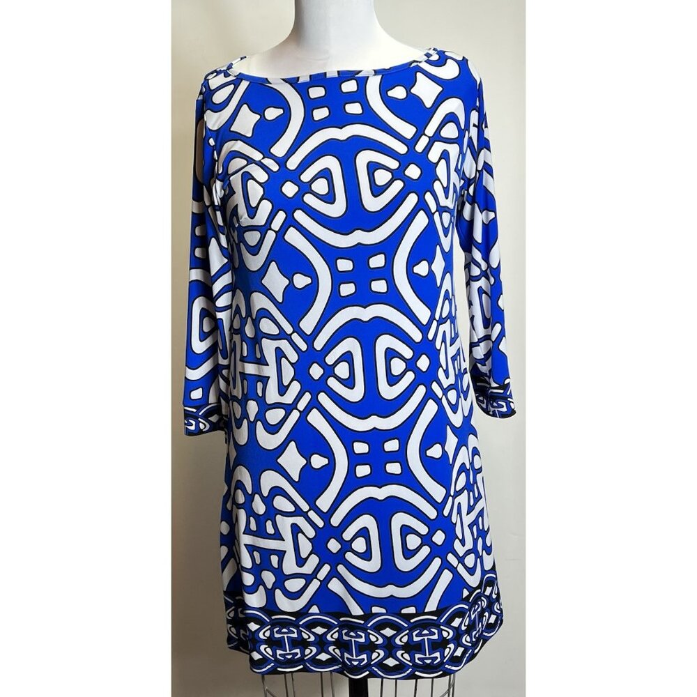 Laundry By Design Los Angeles Long Sleeve Blue & Black‎ Dress Women’s Size 4